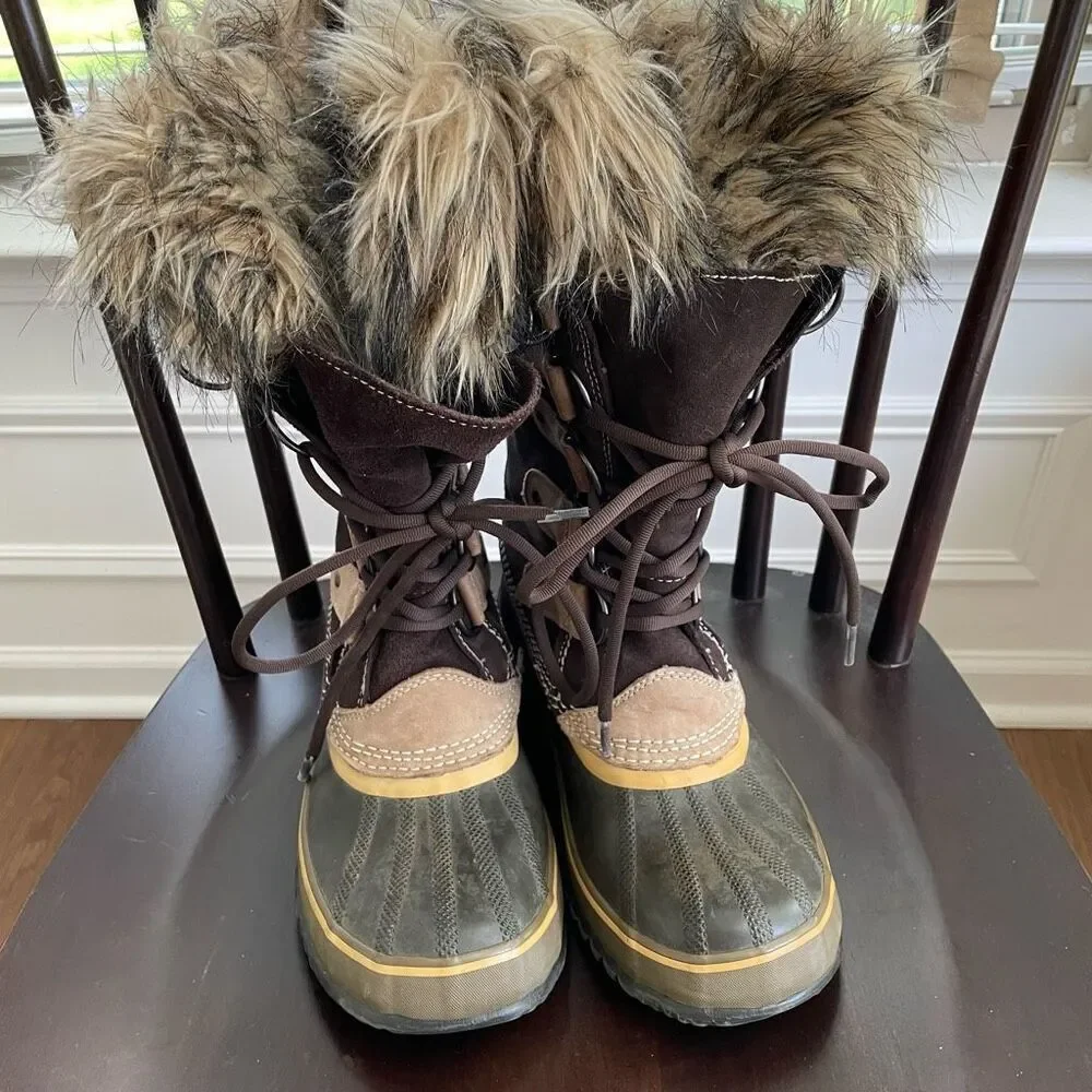 Sorel Joan of Arctic Waterproof Winter Snow Boot Quarry Faux Fur 8